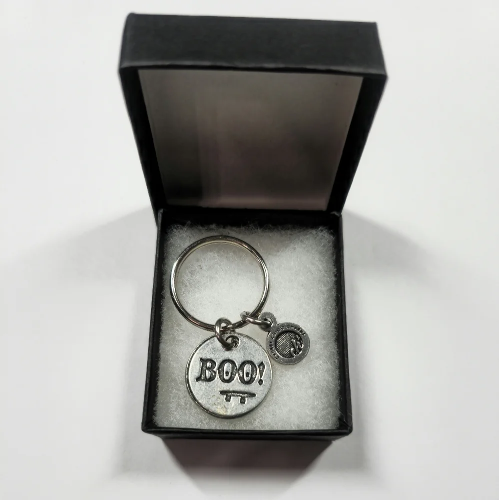 Pewter Keychain Halloween Chubby Chico Charms‎ BOO! Halloween Keyring NWT
